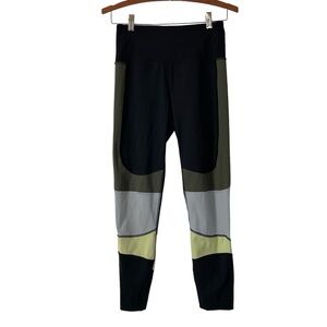 Free people f p movement leggings black with light green and grey size S